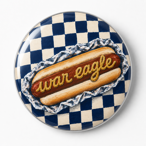 War Damn Hotdog Button