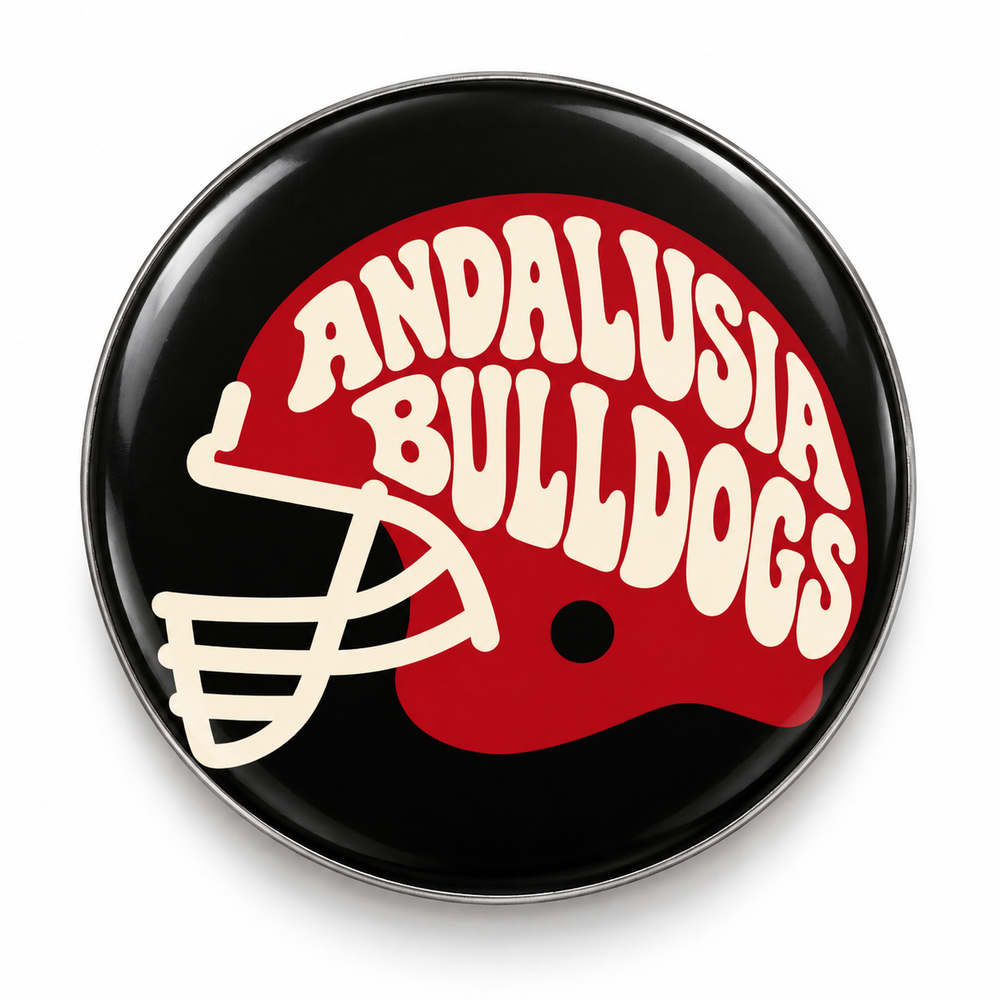 Andalusia Bulldogs Helmet Button